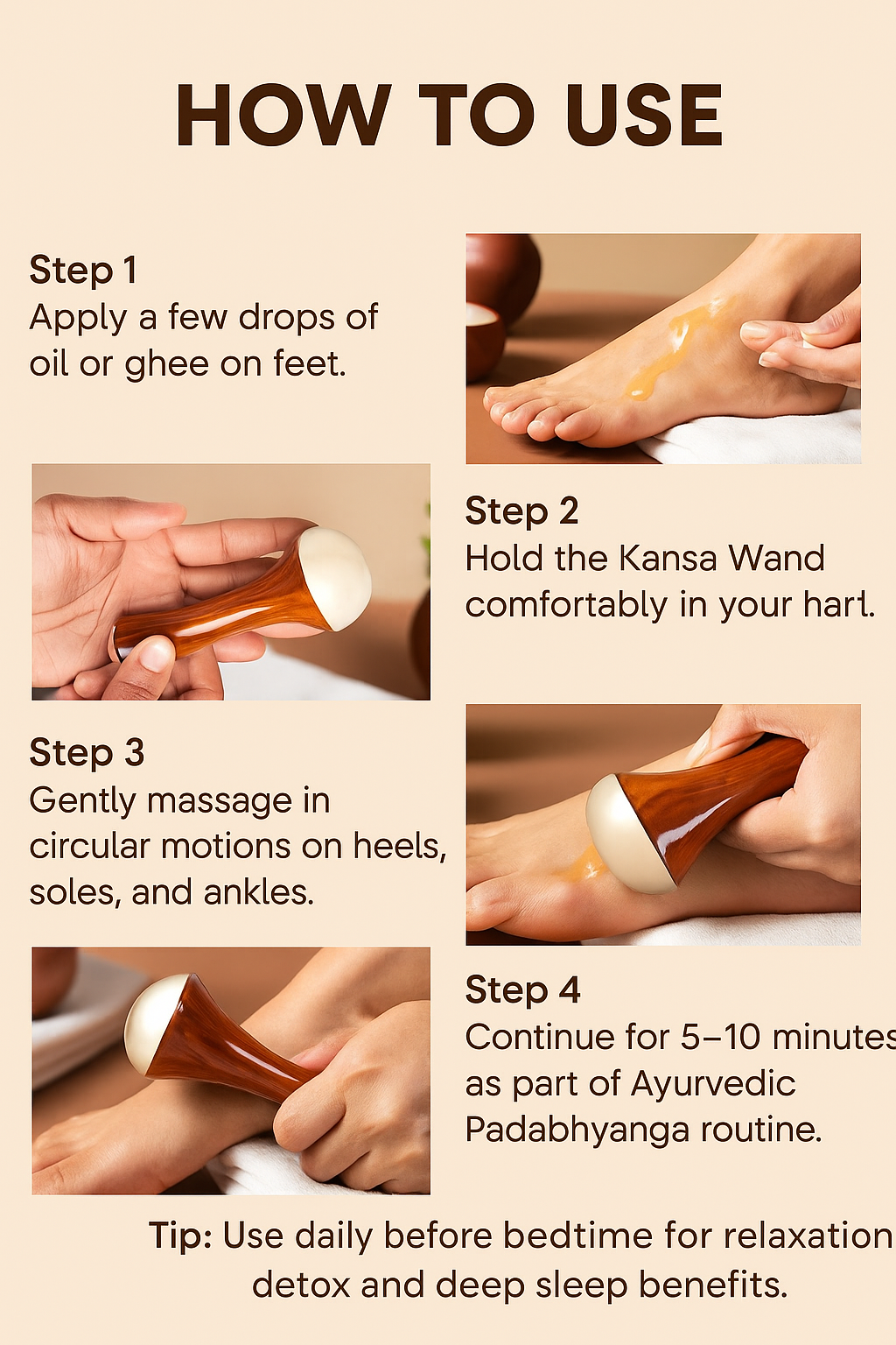 Kansa Foot Massage Wand- Relaxing