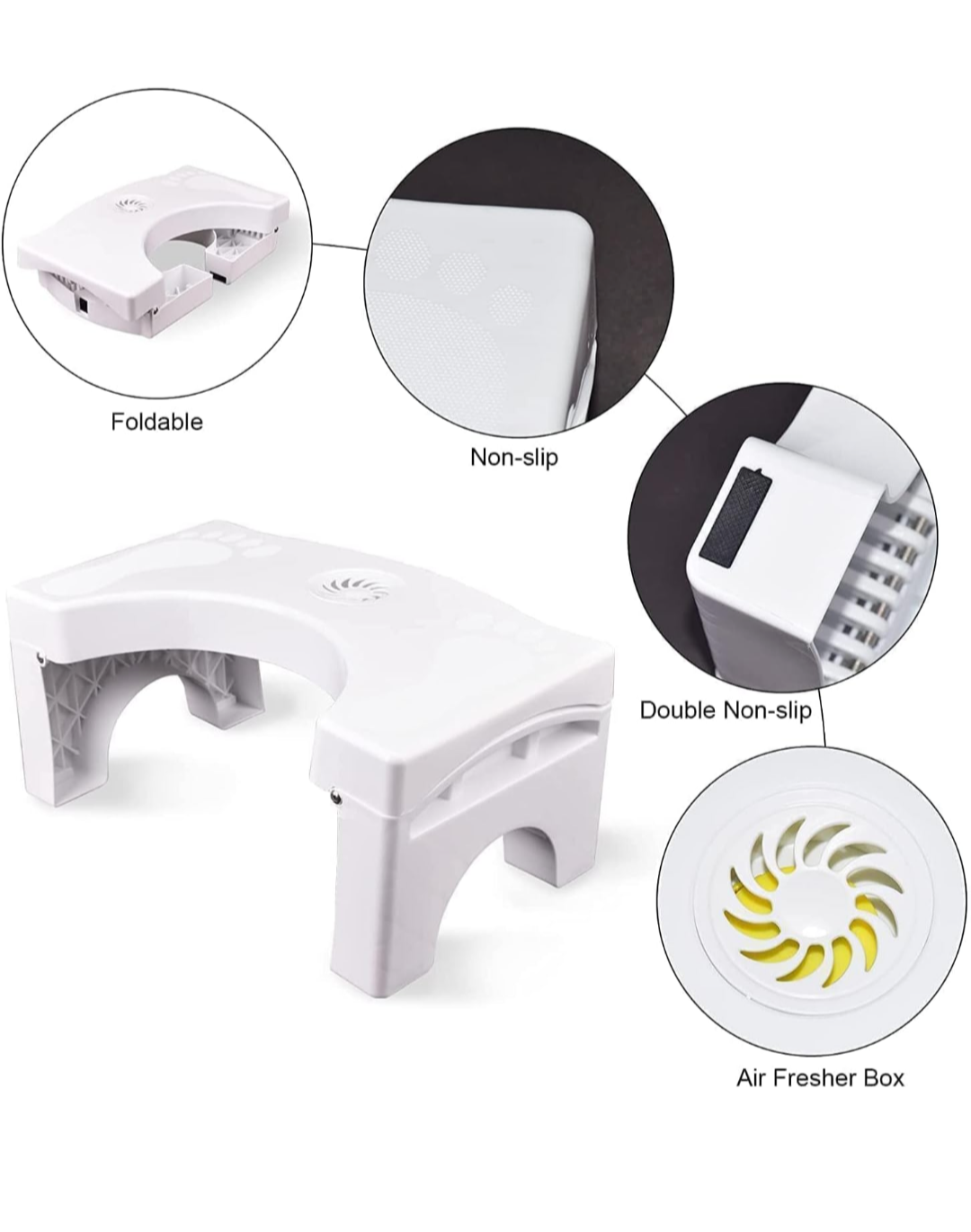 Plastic Foldable Anti-Constipation Potty Training Stool with Air Freshener Slot